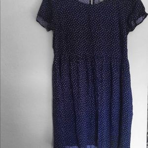 Navy blue with white pattern, dress